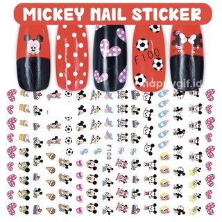 Stiker Kuku Mickey Minnie Stitch Winnie Donald Ultra Thin Nail Tipis Sticker Durable KU032