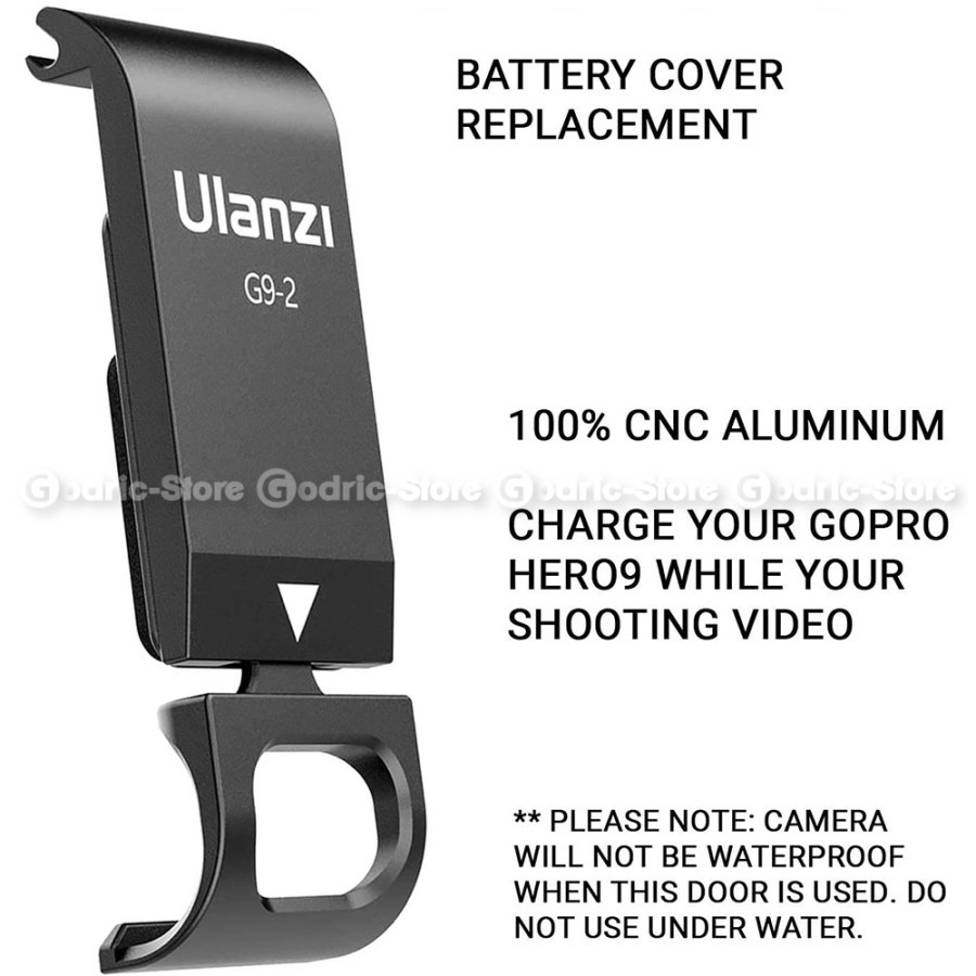 ULANZI G9-2 CNC ALLOY Cover Battery Door GoPro Hero 9 (Penutup Baterai)