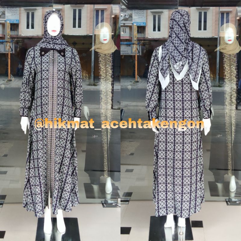 Abaya Hikmat Kode A6675-02 Colour Black & Navy