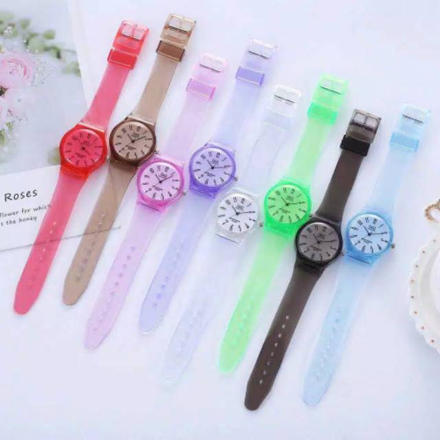 JAM TANGAN TRANSPARANT GELLY WATERPROOF