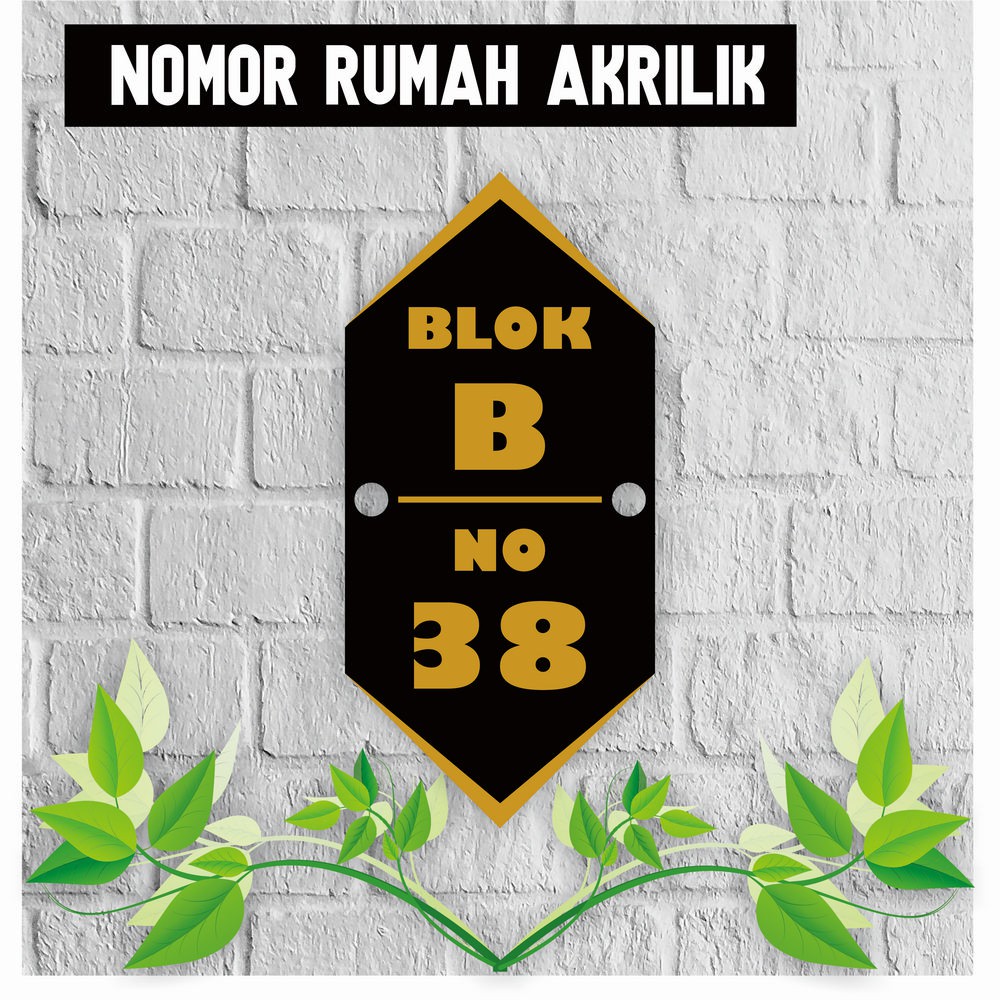 

PAPAN NOMOR ALAMAT RUMAH AKRILIK | NOMOR RUMAH ACRYLIC UKURAN 9X20CM AKRILIK SOLID HN20