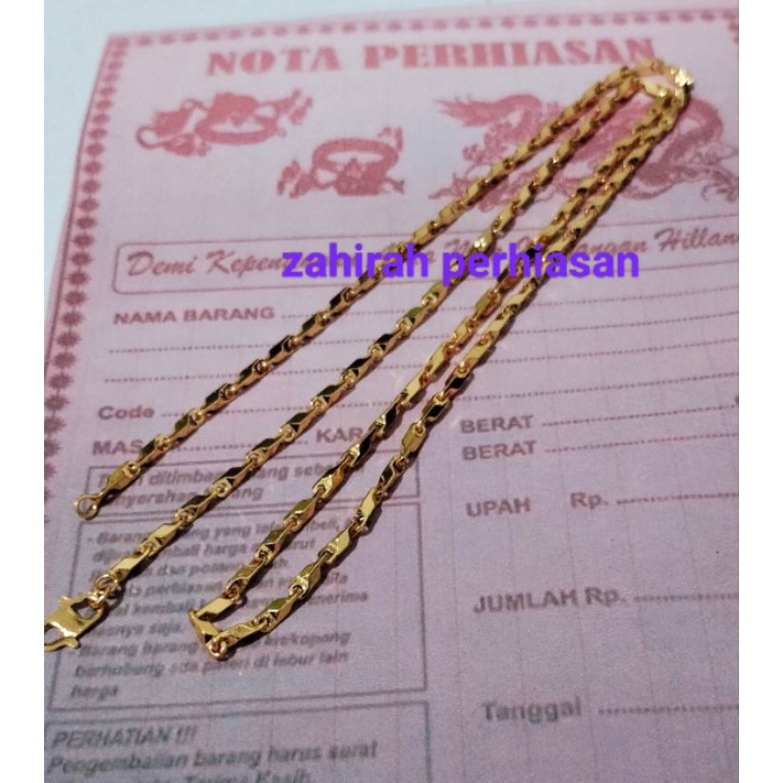 KALUNG WANITA MOTIF PADI EMAS 24K PANJANG 60-45 ANTI LUNTUR ANTI KARAT