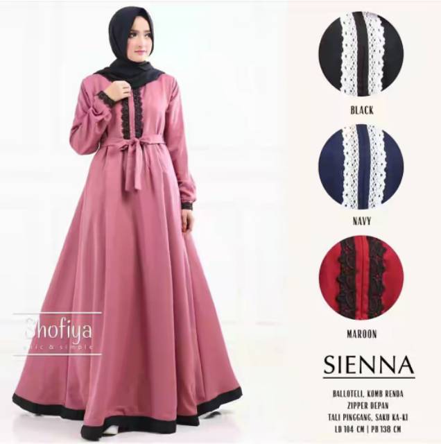 [Ada Saku] Gamis Baloteli Renda / Baju Wanita Dewasa / Dress Busui Resleting Depan