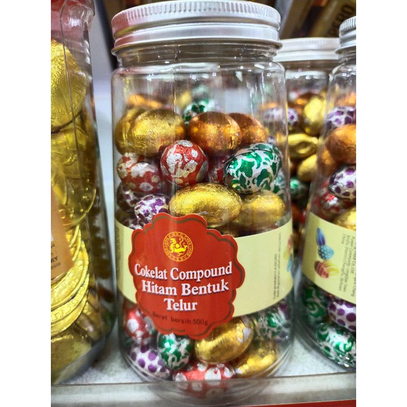

Coklat Compound Hitam bentuk Telur 500gr / Coklat telur