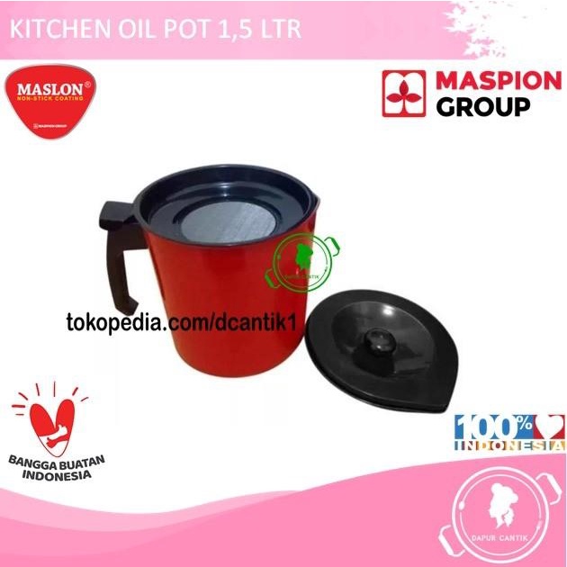 Cooking Filter Oil Pot - Tempat Minyak - Maspion 1,5 Liter