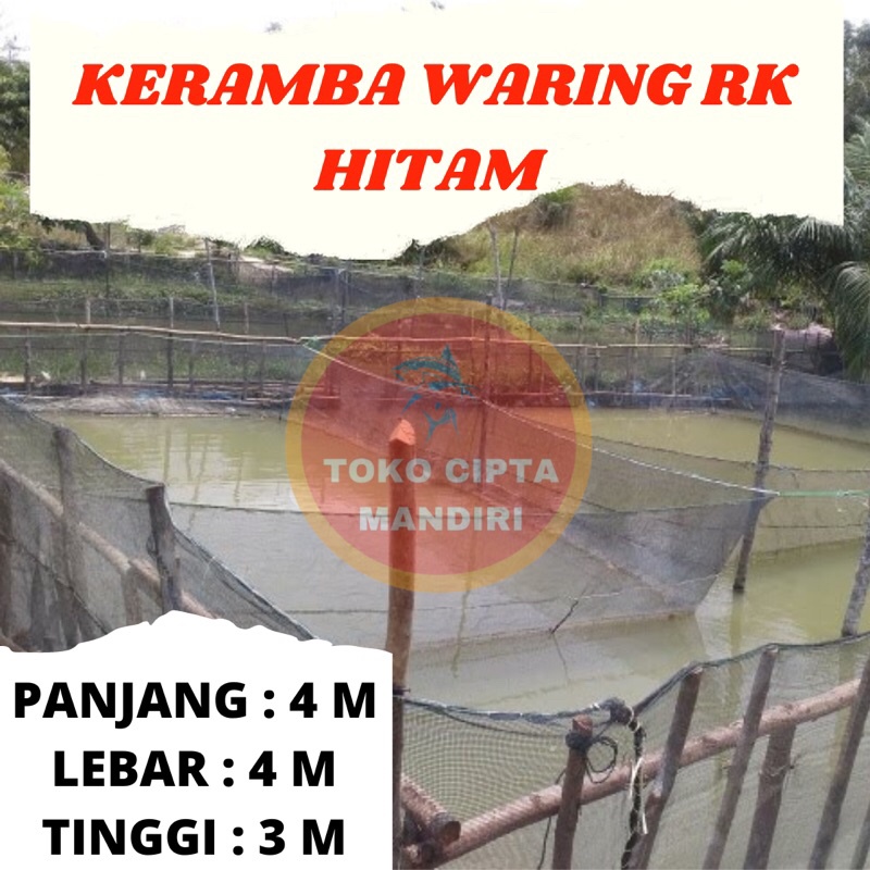 keramba ikan jaring ikan hapa ikan waring ikan kecil perangkap ikan ukuran 4x4x3