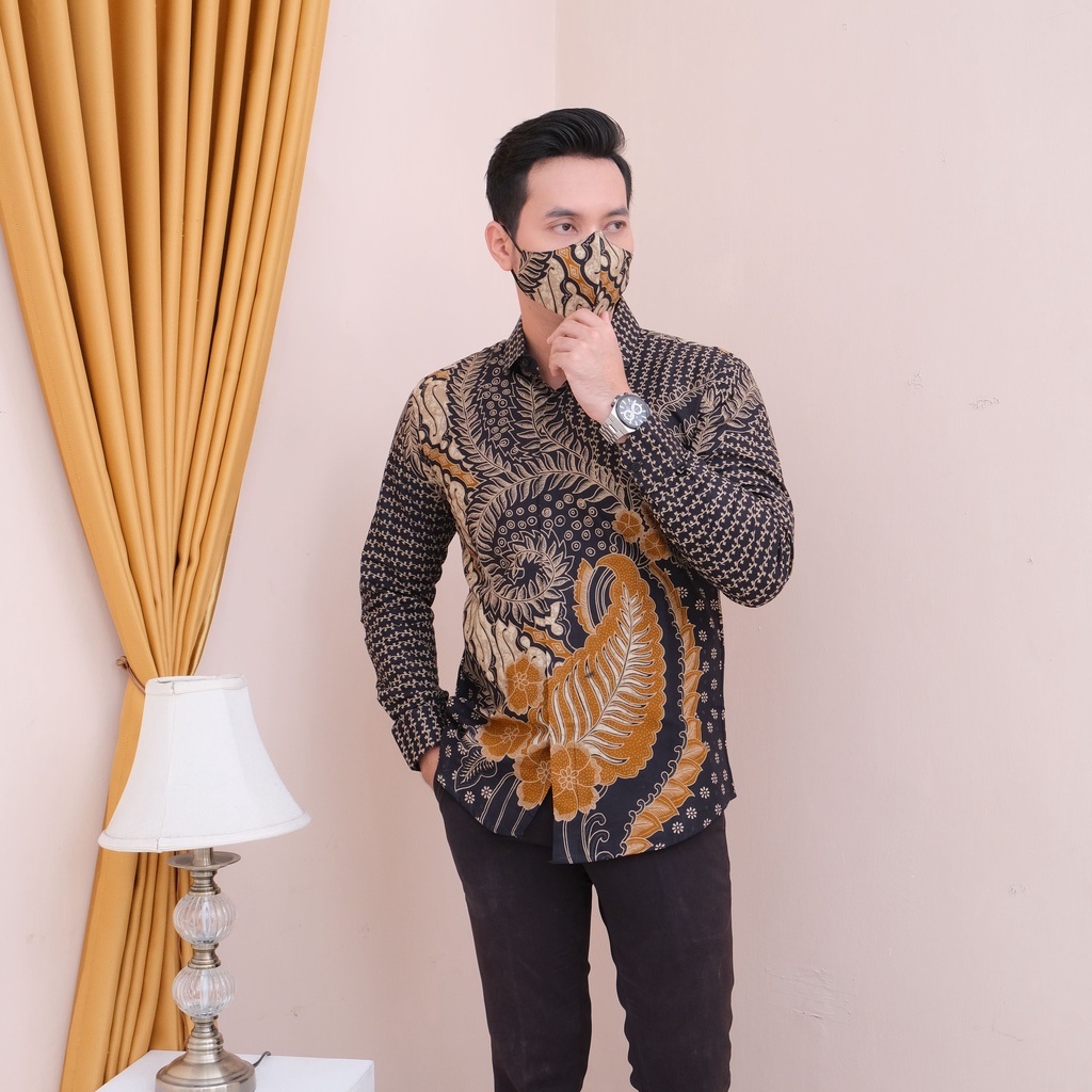 Baju Batik Pria Lengan Panjang Terbaru Batik Slimfit Jumbo Terlaris/Kemeja Batik hendrawan Jogja prabuseno Pekalongan Tulis Sutra Katun Muslim Modern Laki Laki Cowok Cowo Berkwalitas Keraton Solo Puring Furing Palembang Reguler