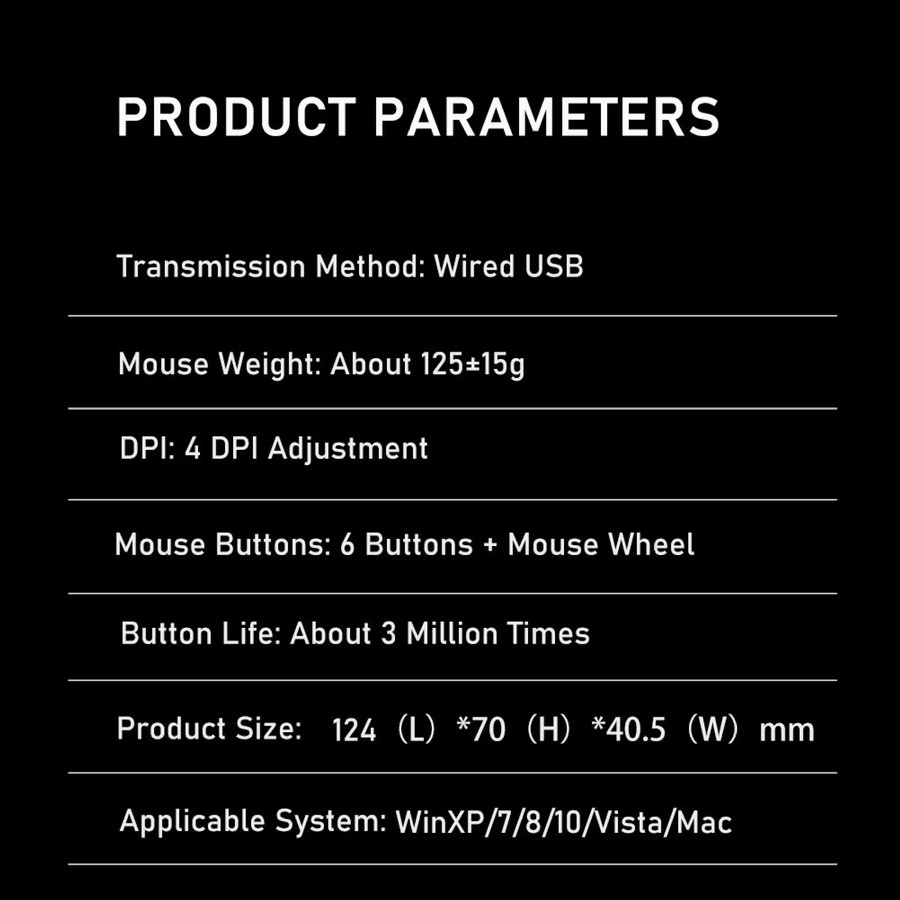 Mouse Gaming AULA S50–2400DPI-RGB Breathing-Macro-7 Buttons