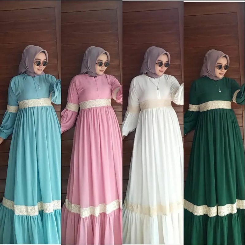 Gamis wanita muslim terbaru anjani dress