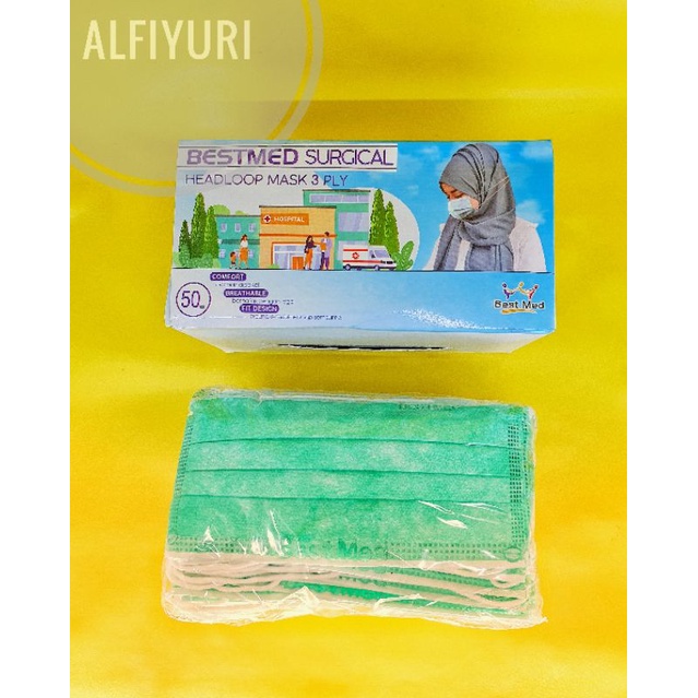 Masker earloop hijab / DUCKBILL / KN95 medis BESTMED  3ply / surgical mask