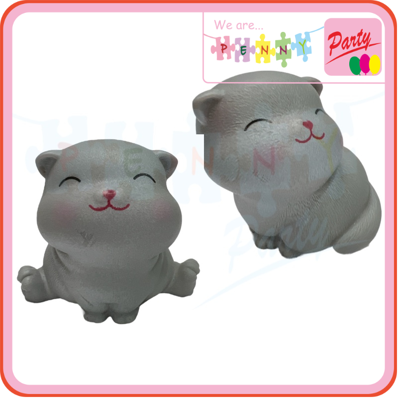Hiasan Mainan Boneka Dekorasi Kucing Kualitas Halus/Bagus Dekorasi Kue Tart Tumpeng Maket Miniaturdl