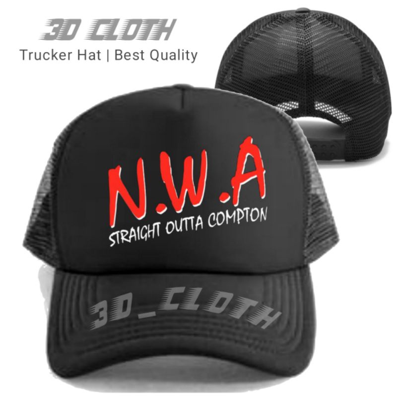 Topi NWA Straight Outta Compton Trucker Jaring - Topi Compton