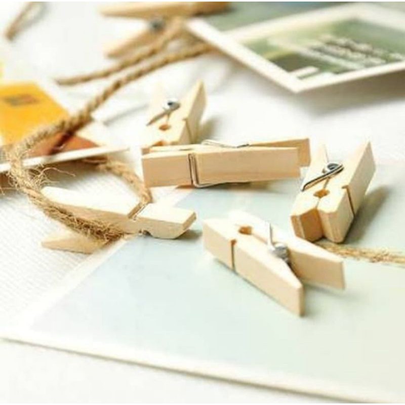 WOODEN CLIP MINI JEPITAN KAYU DEKORASI HIASAN DINDING TALI WOODEN CLIP MINI JEPITAN KAYU DEKORASI HIASAN DINDING TALI