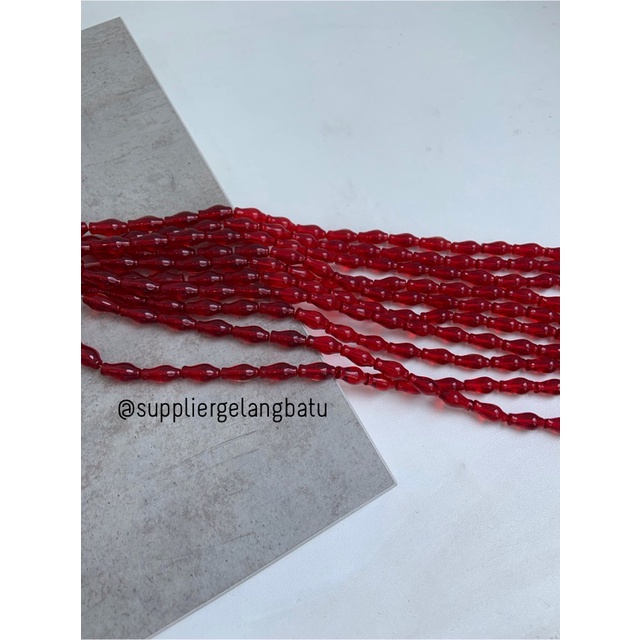 manik ujung kepala tasbih GUCI MERAH muda aksesoris kalung gelang 8mm