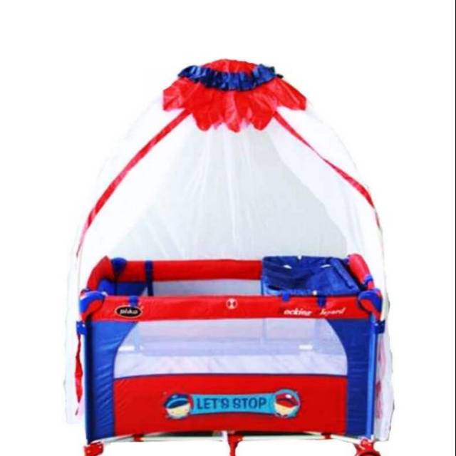 PLIKO Box Bayi Ranjang Bayi Besar 110 x 70 cm - Merah Biru