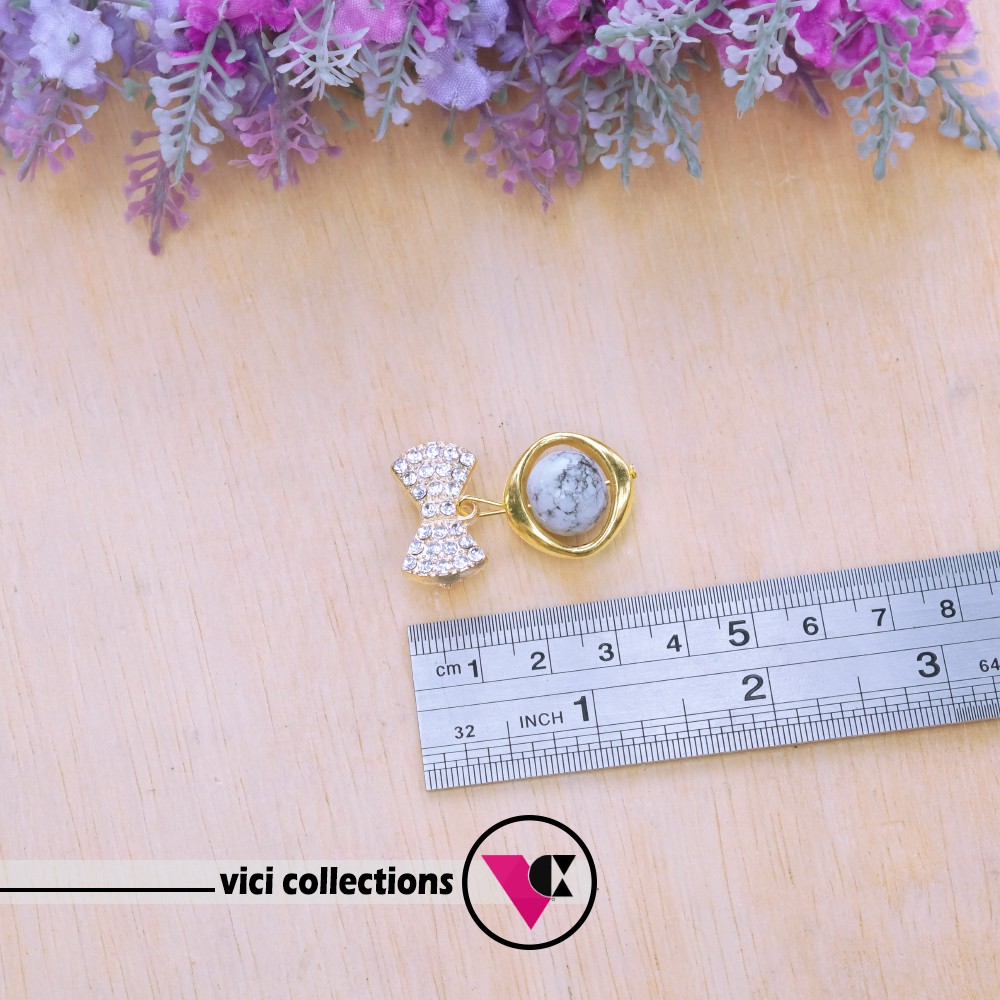 Bros Dagu Vici Hijab Jilbab Gold Batu Giok Aneka Warna Kekinian BSP143-2