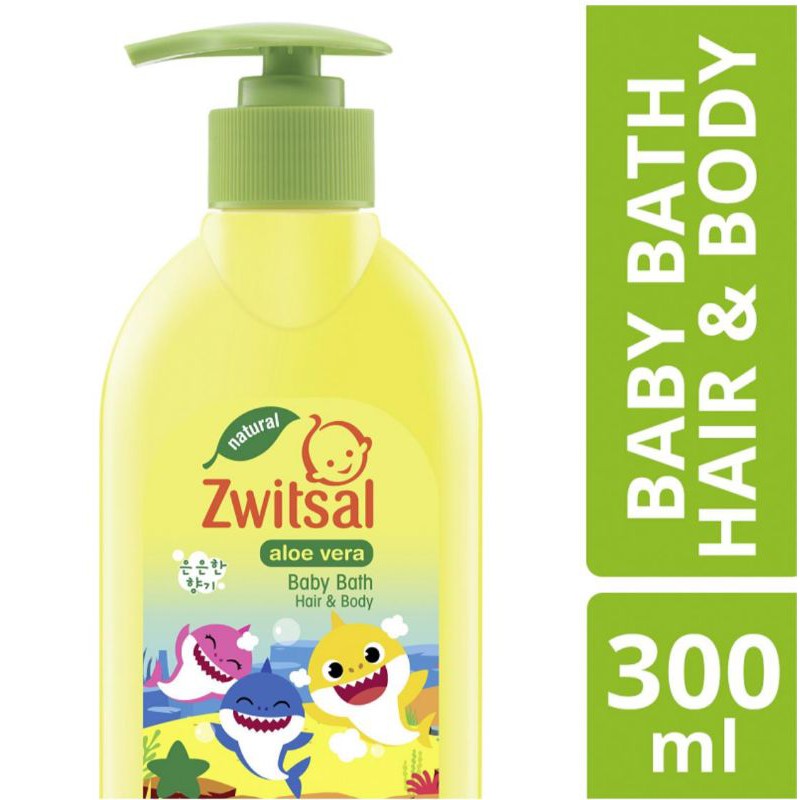 Zwitsal Natural Baby Bath Aloe Vera  2in1 Hair &amp; Body 300ml