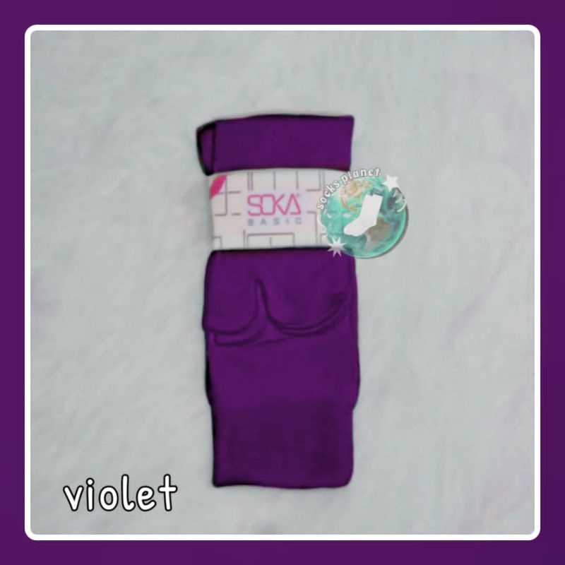 [1 PASANG] ORIGINAL SOKA Basic Jempol Kaos Kaki Wanita Hijab Muslimah Murah Size M dan L Termurah Murah Diskon Polos Haji Umroh Warna Kulit dll Size M Pendek size L Panjang Nilon Nylon Kauskaki Kaus Kaki Kaoskaki Krem Cream Skin Series Soka Socking-Violet