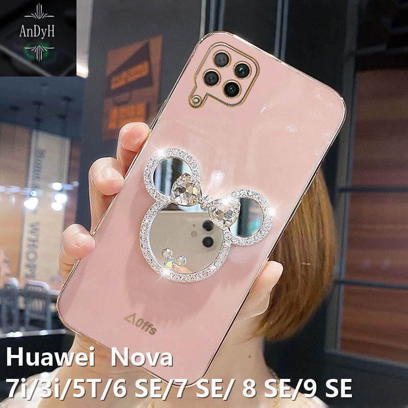 Case Handphone Motif Mickey Mouse Aksen Berlian Untuk Huawei Nova 7i / Nova 3i / Nova 5T / Nova 6 SE / 7 SE / 8 SE / 9 SE