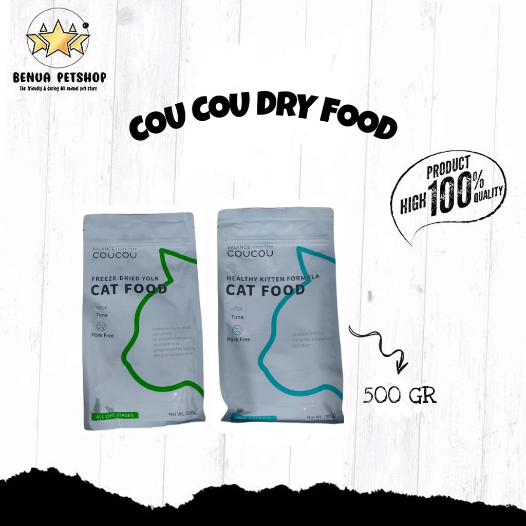 MAKANAN KUCING COU COU DRY FOOD PREMIUM - 500 GR