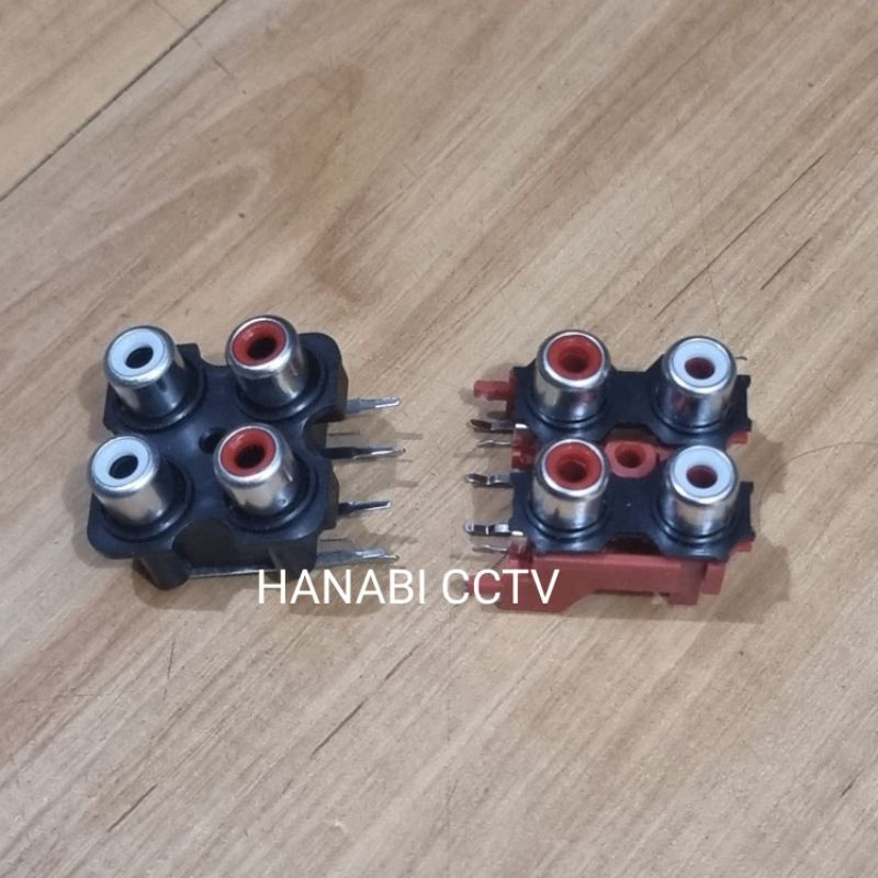 Socket RCA 4 Pin Bell Hitam Merah 4pin 4p