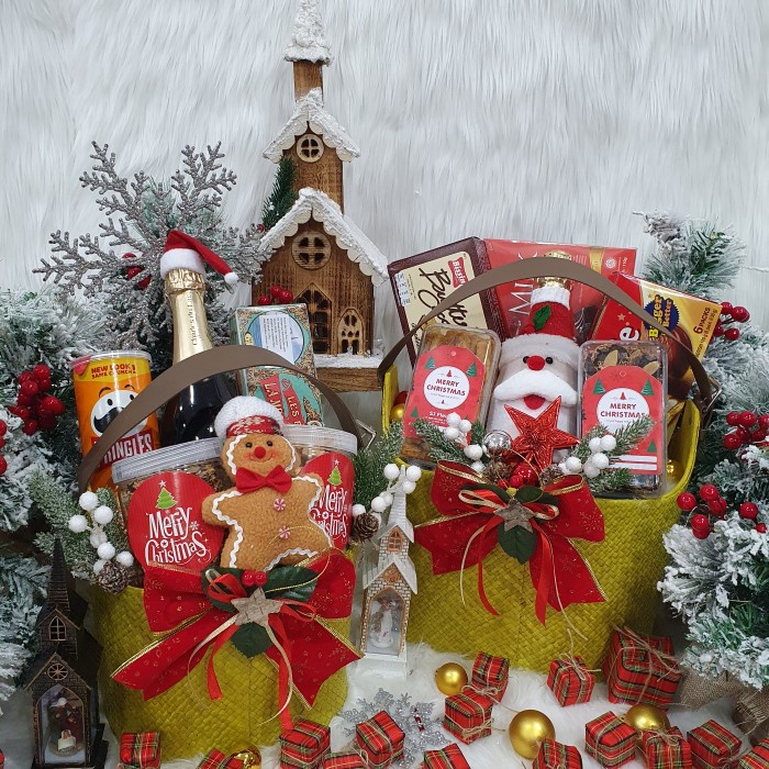 

Paket dekorasi hampers natal christmas parcel hadiah kue kering 120 - Size L...