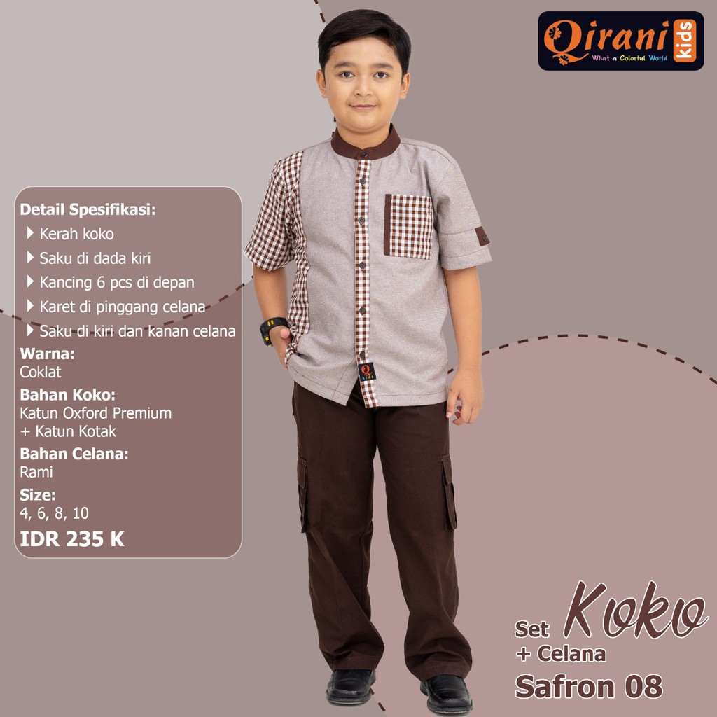 SARIMBIT 003 - SET KOKO ANAK + CELANA QIRANI SAFRON 08