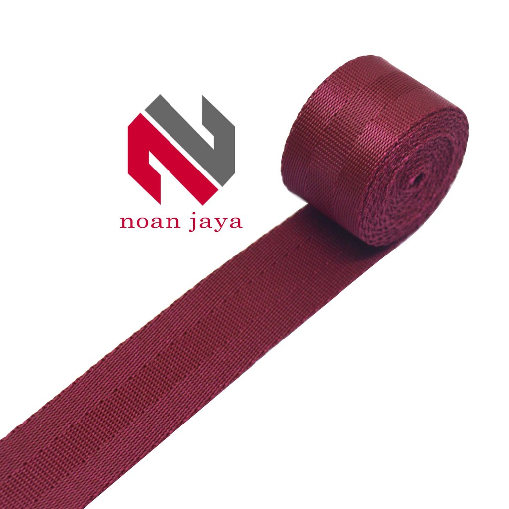 TALI WEBBING STRAP TAS GLOSSY 2.5 CM PER ROLL  KTB 25 MAROON