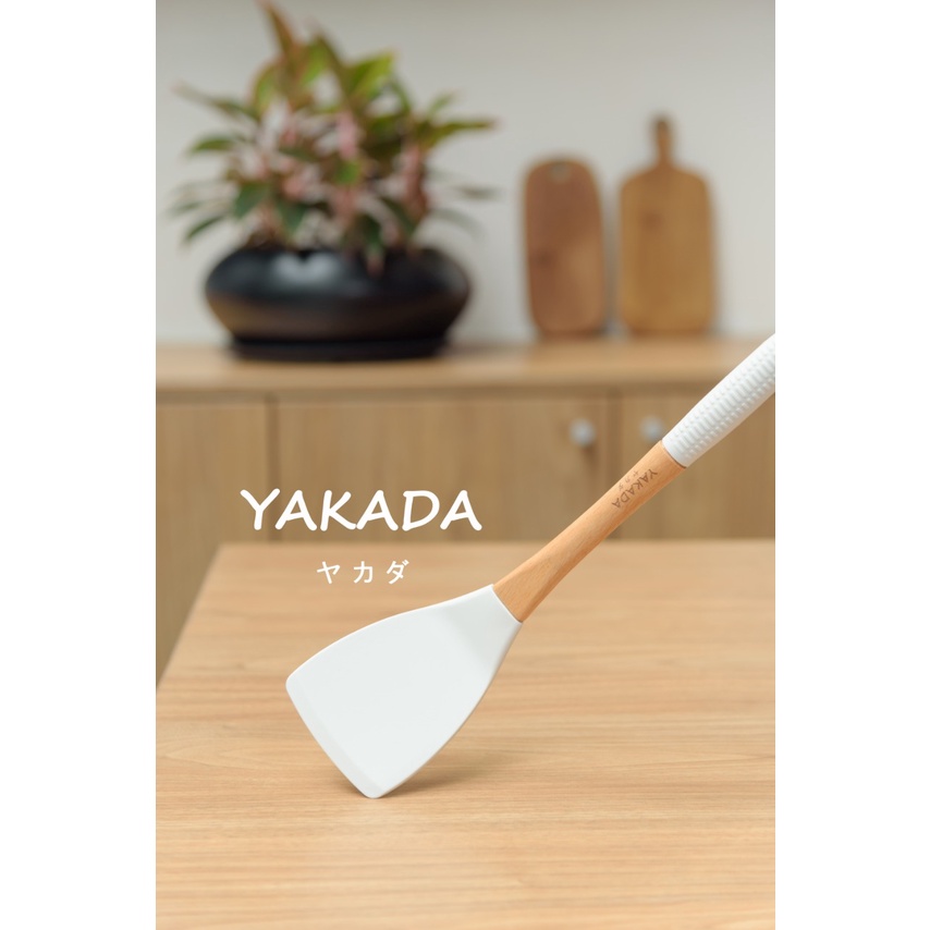 Orinoco Alat Masak Double Silicone Y-203 Gagang Kayu Tahan Panas Bpa Free Food Grade - Kitchen Utensils Anti Leleh Dua Lapis Silikon-B. SOLID TURNER