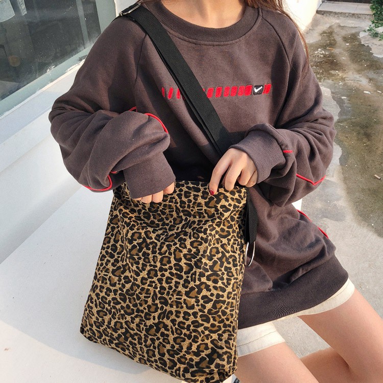 TC-119 tas selempang motif macan leopard harimau wanita import korea jepang sekolah kampus