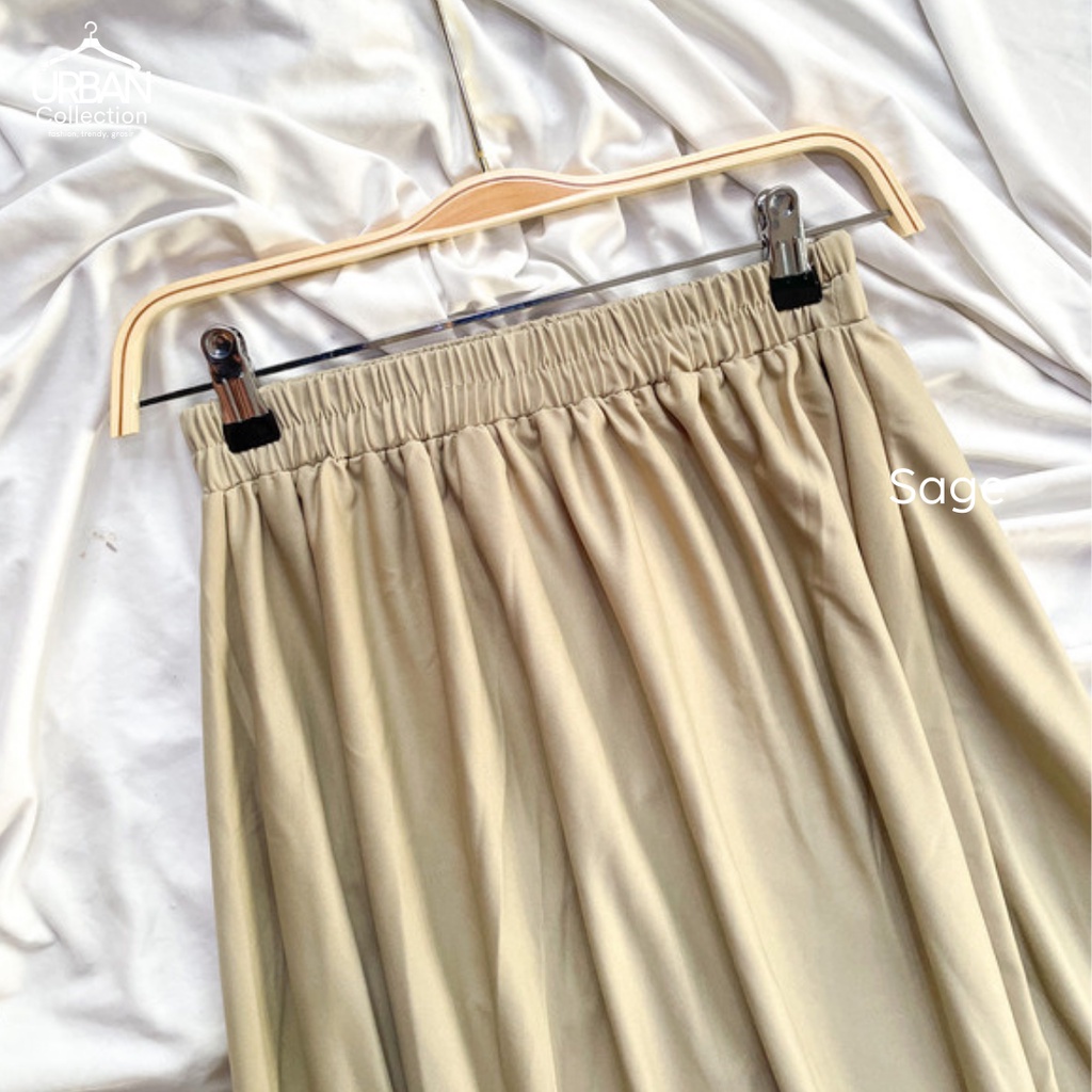 ROK POLOS MAYUNG PREMIUM / BASIC SKIRT / ROK PERREMPUAN / SKIRT / M FIT TO XLL-Sage
