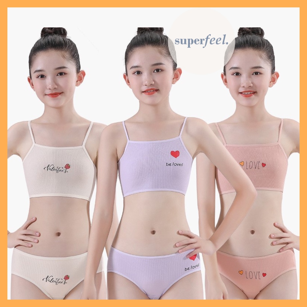 SFL MINISET 1 SATU SET ANAK KECIL PEREMPUAN KATUN BAJU PAKAIAN DALAM SEKOLAH SD SMP BRA BH MINI SET 