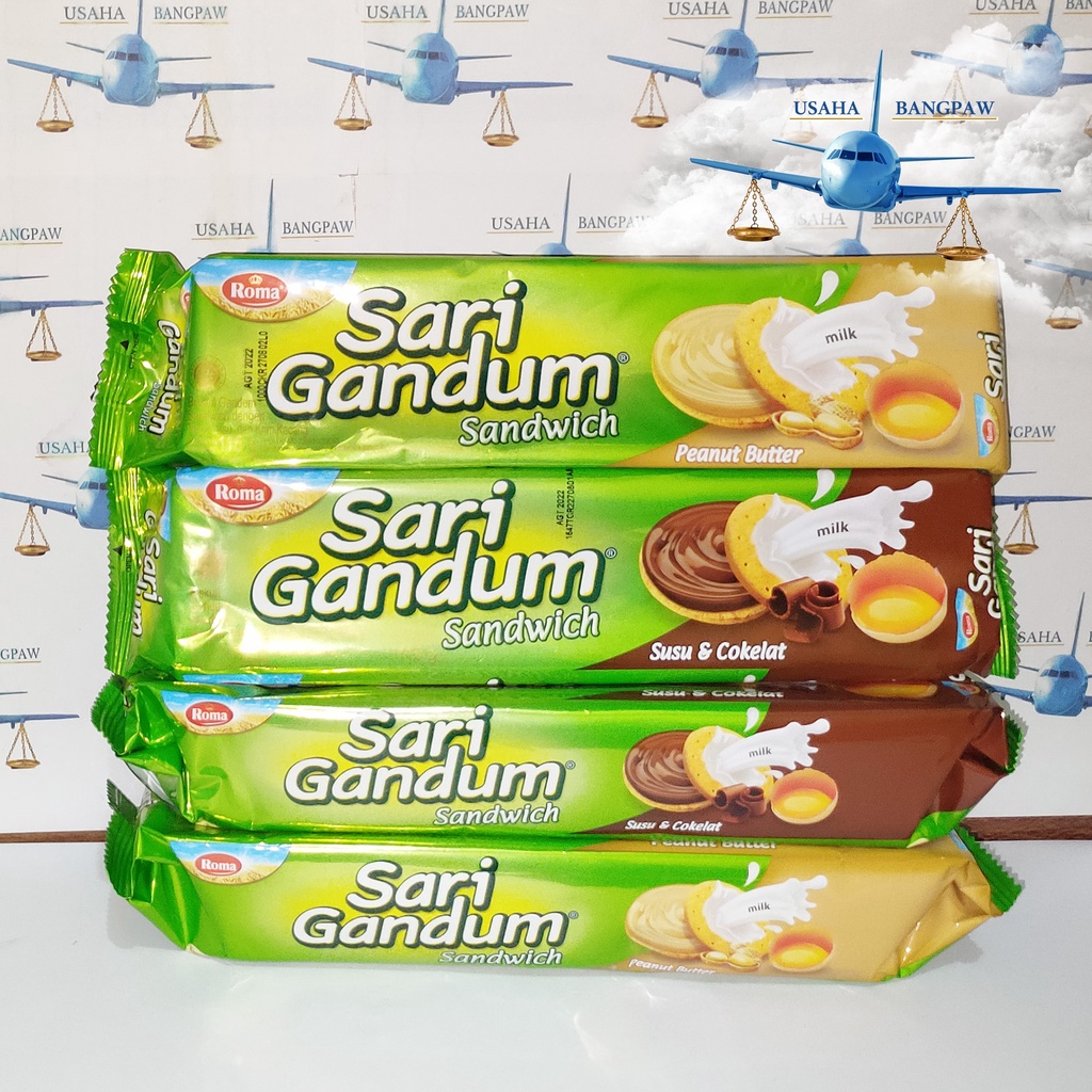 

Roma Sari Gandum Sandwich Coklat 115G | Peanut Butter 115G.