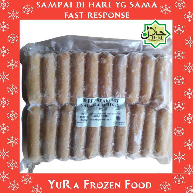 

Beef Breakfast Sausage Smoked 1Kg Sosis Kansas For Hotel Restoran