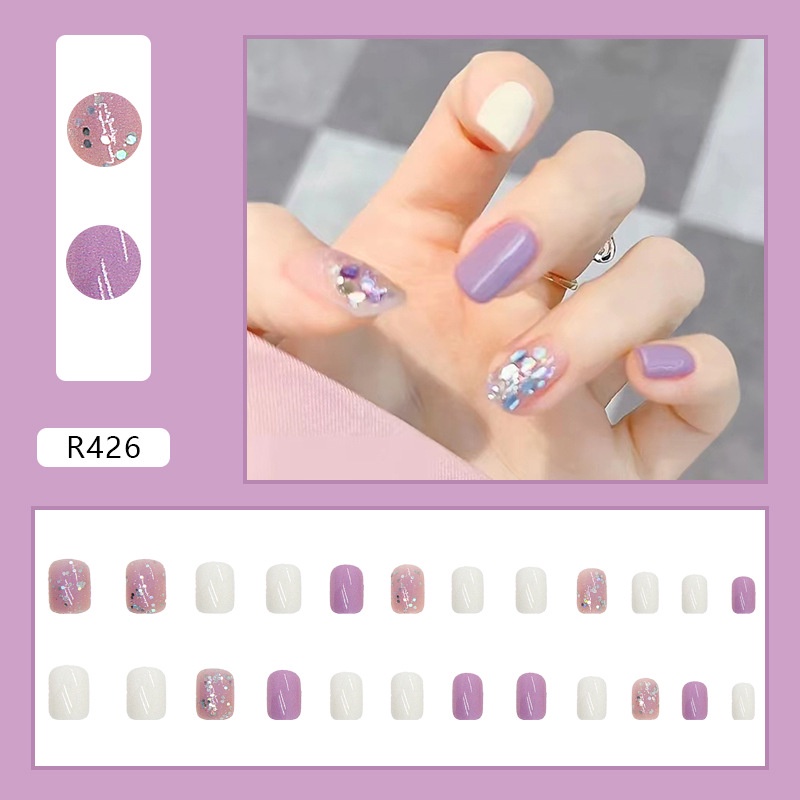R421-r440 24pcs / Kotak Kuku Palsu Full Cover Untuk Nail Art