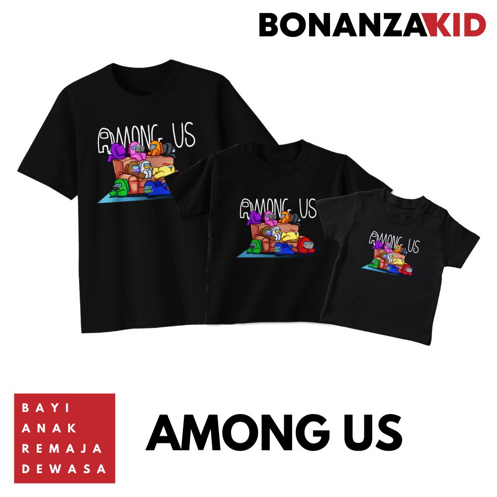 Kaos Amongus Bayi Anak dan Dewasa Bahan Katun Combed 30s