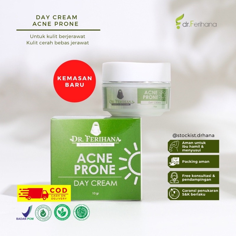Day Cream Acne Prone dr Ferihana Cosmetic Krim Pagi Kulit Berjerawat Mengatasi Jerawat Batu Hingga J