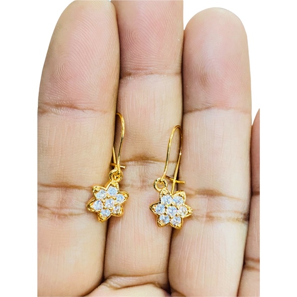 Anting wanita anting permata lapis emas permata zircone