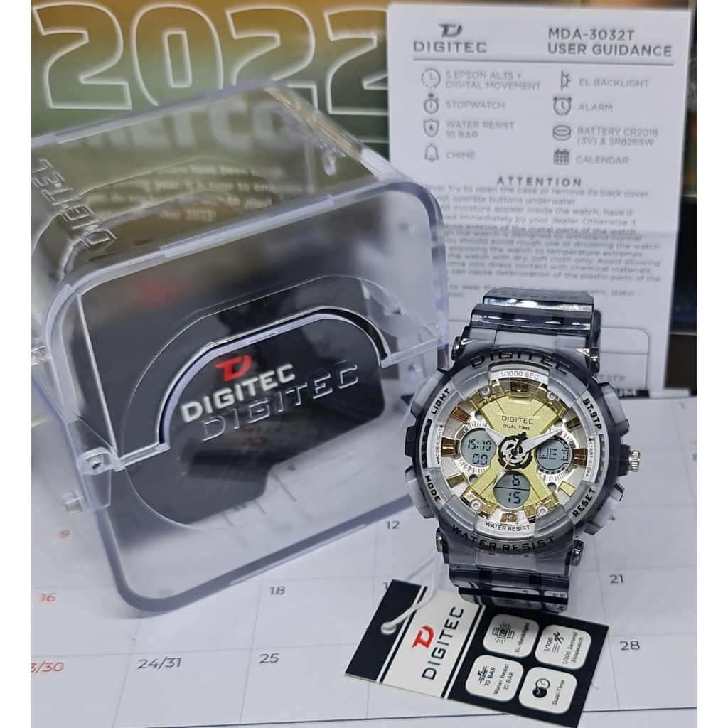 Jam tangan digitec terbaru MDA-3032T ORIGINAL pria wanita sport