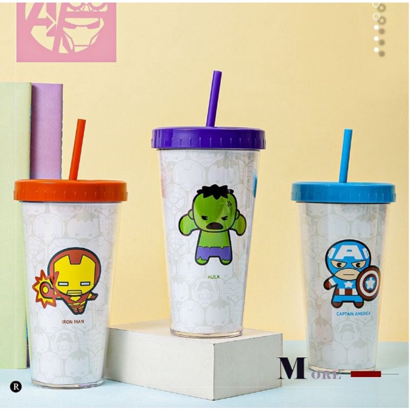 Marvel Tumbler 420ml, Miniso x Marvel Tumbler, Botol Minum Karakter