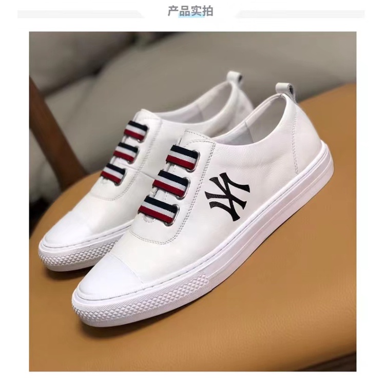 Summer new breathable NY leather white shoes