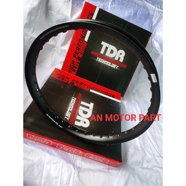 VELG TDR UKURAN 140 RING 17 BLACK HITAM SETENGAH LINGKARAN U SHAPE VELG JARI JARI 140 RING 17 TDR U 
