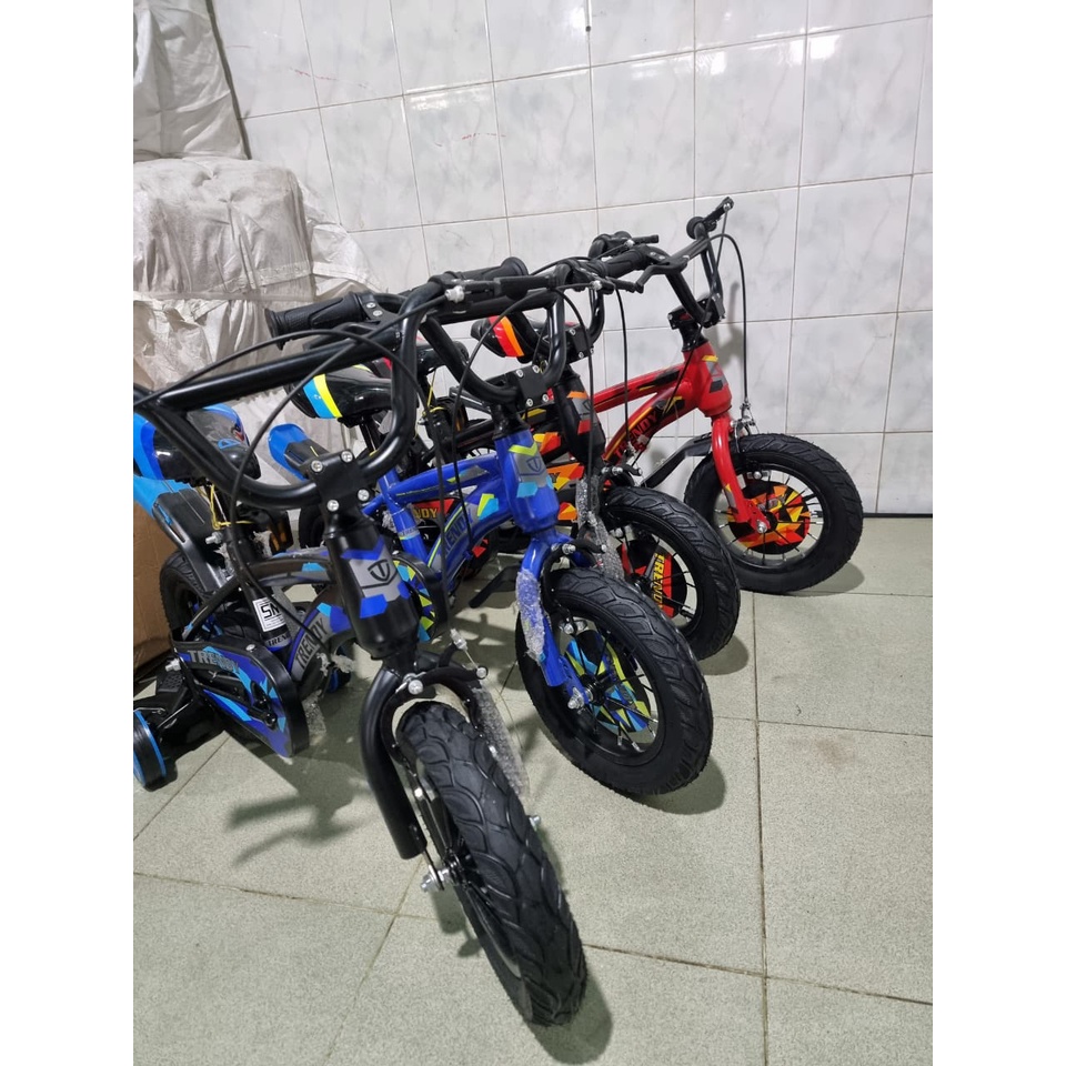 Sepeda Anak BMX Mini TRENDY Ban Karet Pompa Roda 4 Samping SNI-4