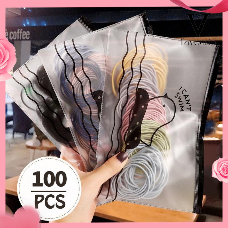 [COD]100 pc lingkaran kecil tali rambut tipis-FA