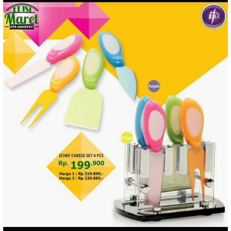 Pisau Keju Set Ichef / Pisau Cheese Set 5in1