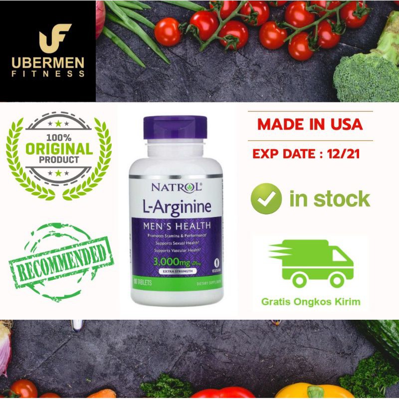 Natrol L Arginine, 3,000 mg, 90 Tablets