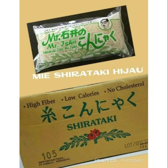 

Mie basah Wet Shirataki Hijau isshi ito noodles isi 25 khusus gojek