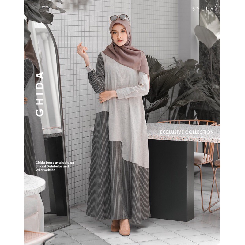 Ghida dress simpel chic kasual by sylla hijab original