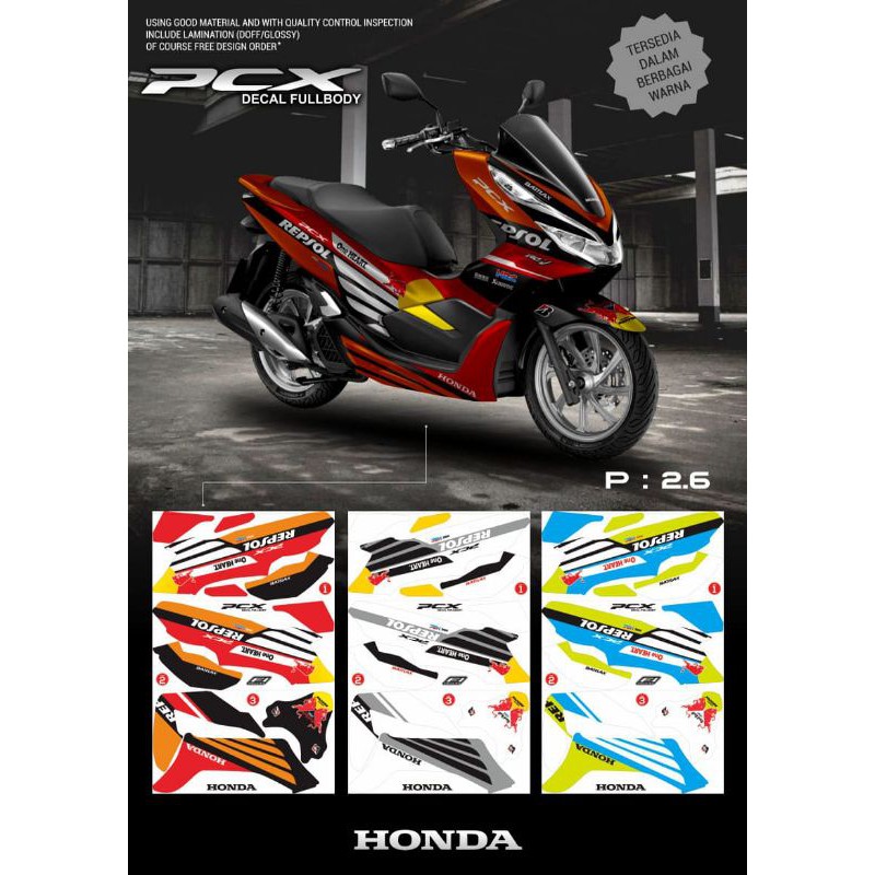 sticker decal full body PCX / decal motor PCX / decal motor Honda PCX