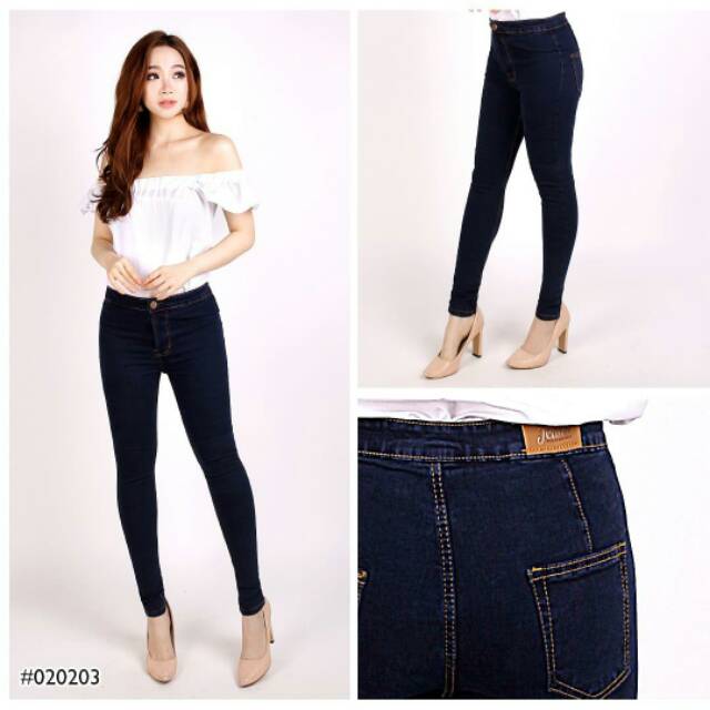 27 38 Celana  Jeans  Highwaist Stretch Celana  Panjang 